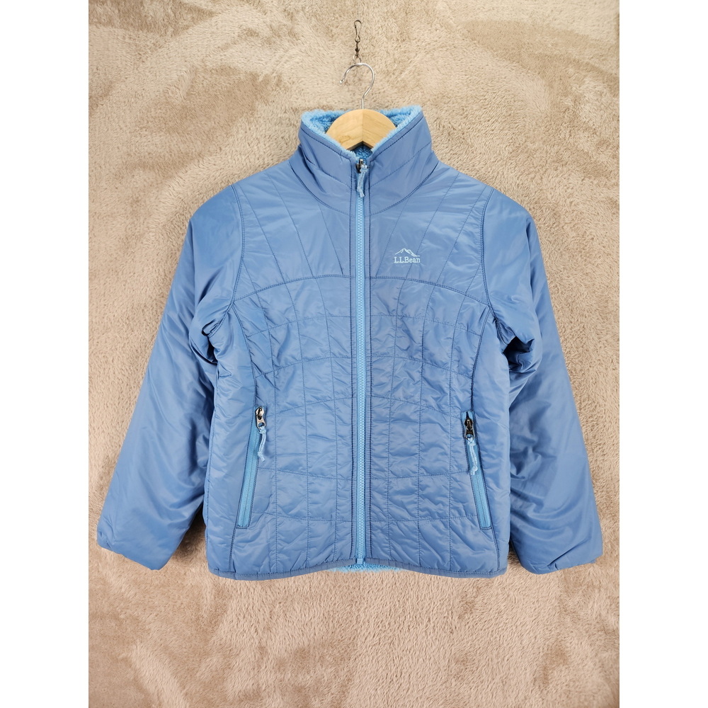 L.L. Bean Mountain Bound Reversible Jacket Puffer Jacket Girls Size 8 - Picture 1 of 10